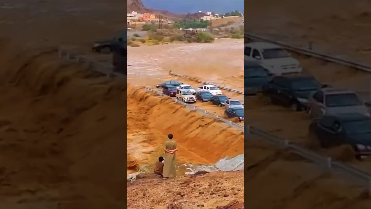 Shocking Flood Caught on Camera! 😱🌊 Chaos as River Takes Over Bridge!
