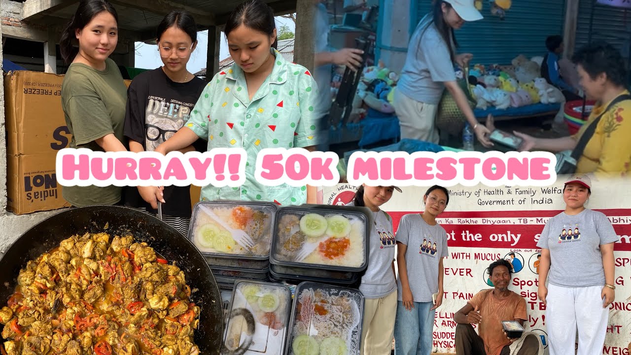 Celebrating 50k in a different beat/Distributing food packet/ Mother's Day shout out