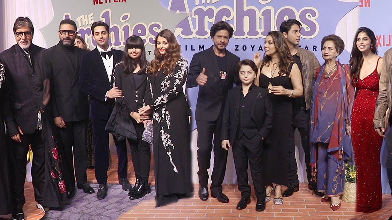 Amitabh Bachchan,Shahrukh Khan,Aishwarya Rai,Abhishek,Gauri Flock To their Kids Archies Premiere