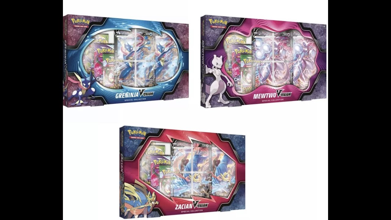 Pok&eacute;mon V- Union Special Collection Unboxing Mewtwo, Greninja, Zacian