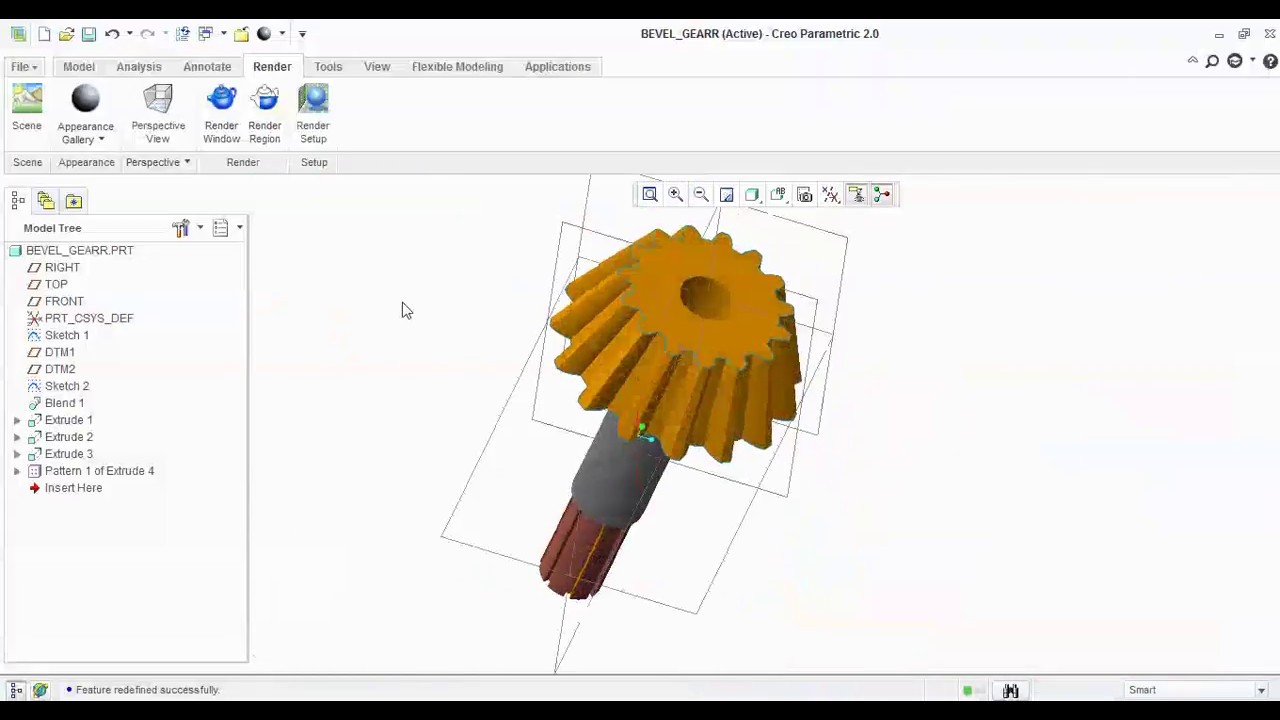how to design bevel gear by using creo|pro e||#mechanicalengineering #3dmodeling #bevelgear