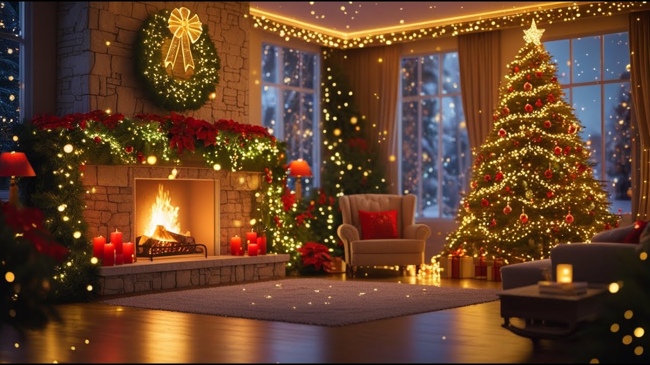 2 Hours Classic Christmas Music with Fireplace 🎅🏼 Top Christmas Songs Playlist 🎄Merry Christmas 2025