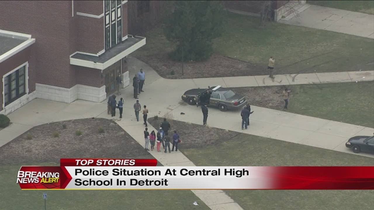 Police situation at Central High School in Detroit