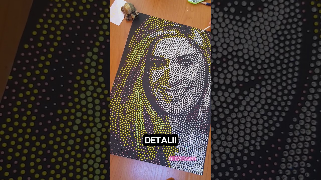 Curs de decorare tablouri portrete in cristale strasuri Swarovski pe matrial textil.