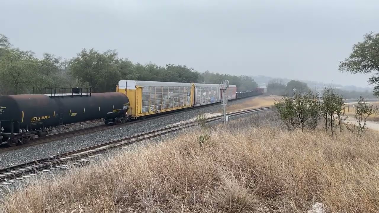 UP Eastbound on a foggy morning at Dunlat TX