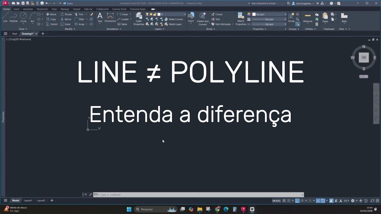 LINE ou POLYLINE? O erro que trava seus projetos no AutoCAD