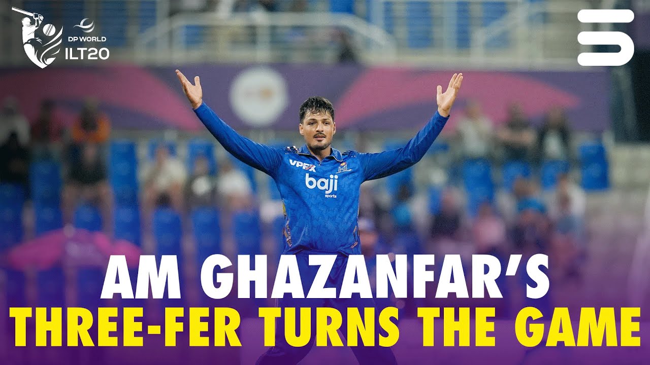 AM Ghazanfar&rsquo;s Three-Fer Turns The Game 💥🔥 | MIE vs Dubai Capitals | M 28 | DP World ILT20 | M3Y1J
