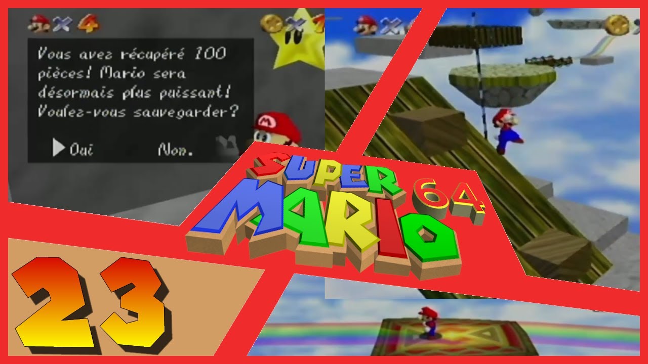N64 - Super Mario 64 - Part23 - Niveau 15 : Course Arc-en-Ciel : 100 pièces