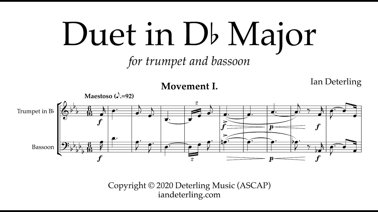 Duet for Trumpet and Bassoon in D-Flat Major (Deterling)