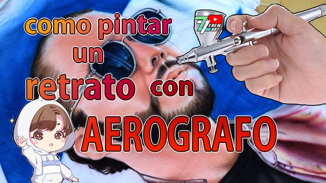 😍😍🎨PINTANDO RETRATO en CAMISETA con AEROGRAFO😎🎨