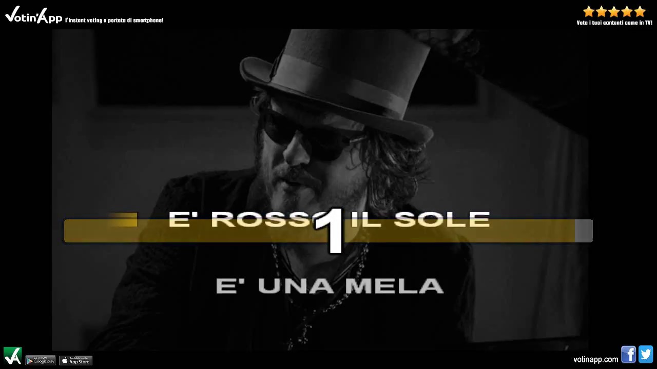 Zucchero - Rossa mela della sera (Karaoke HQ con cori)