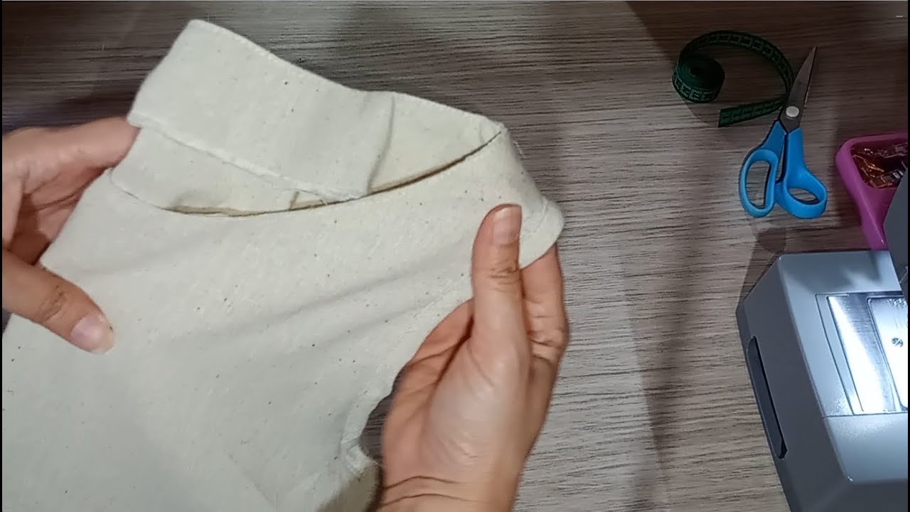 Como fazer e costurar revel na gola facinho sem enrolação