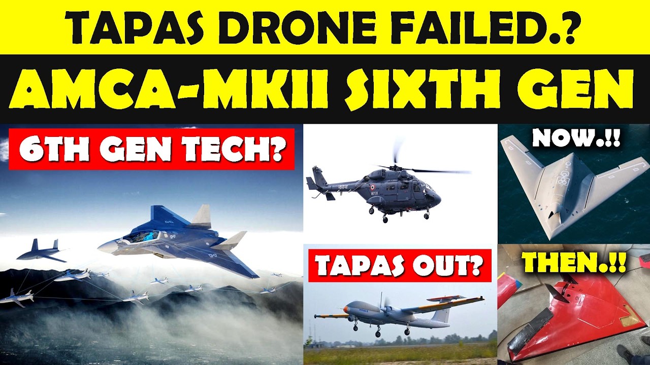 Indian Defence News:India Approves Secret Stealth Drone ,TAPAS UAV Ends ,AMCA May Get 6th-Gen Tech
