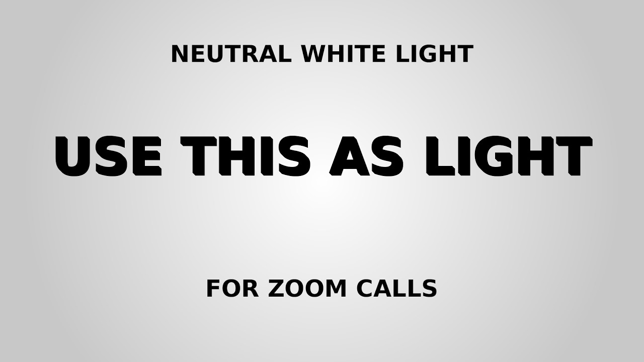 Use This as a Neutral White Light (Fix Your Zoom Lighting Instantly)
