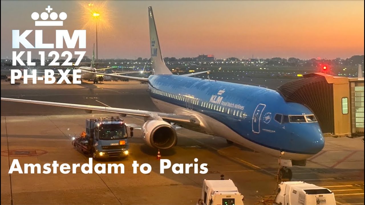 KLM KL1227 PH-BXE Boeing 737-8K2  From Amsterdam  to Paris #klm