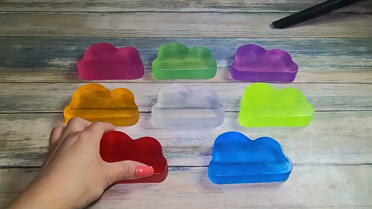 Cutting Clear Colorful Clouds Glycerin Soap ( No Talking )