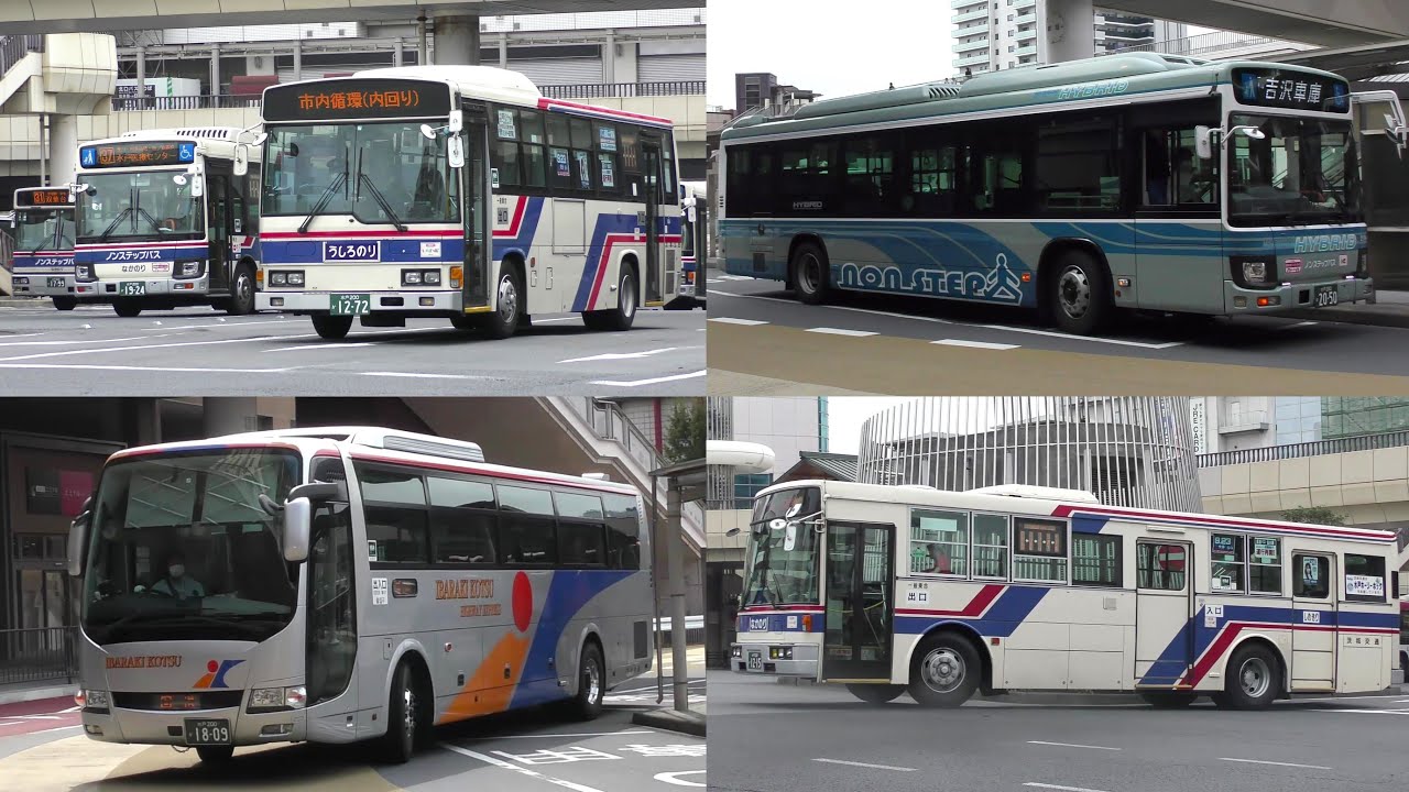 バスの行列を眺める＠水戸駅バスターミナル