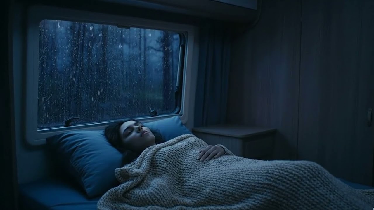 Sleep Fast in 5 Minutes | Loud Rain and Thunder on a Warm Van Night Ambience
