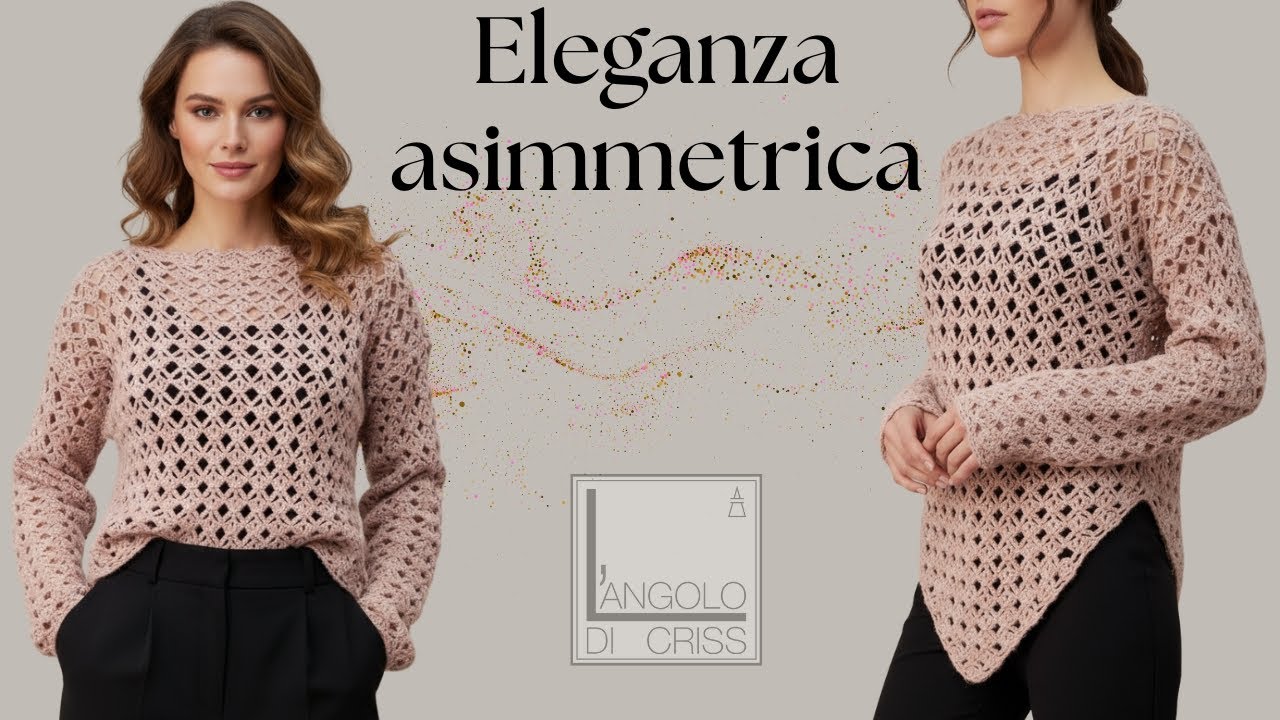 Eleganza asimmetrica per la maglia all'uncinetto 