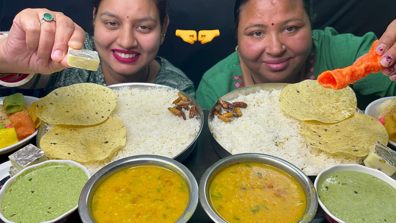 Eating Dal Chawal Challenge I Bathua Rayita I Saas Va Bahu Challenge I Foodie Gd