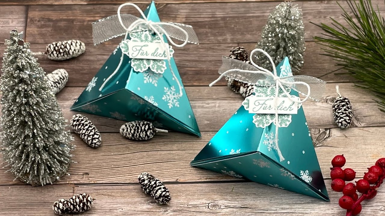 kleine Origami Verpackung/ Goodie Weihnachten/ Stampin`Up!/ Funkelflocken