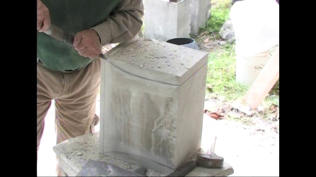 Wayne Ferree carving garden bench legs