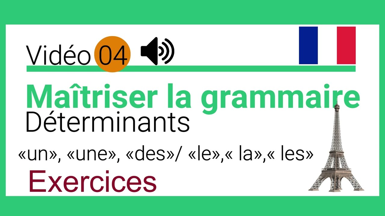 Maîtriser la grammaire - Déterminants «un», «une», «des»/«le»,« la»,« les».- exercices - Vidéo 04