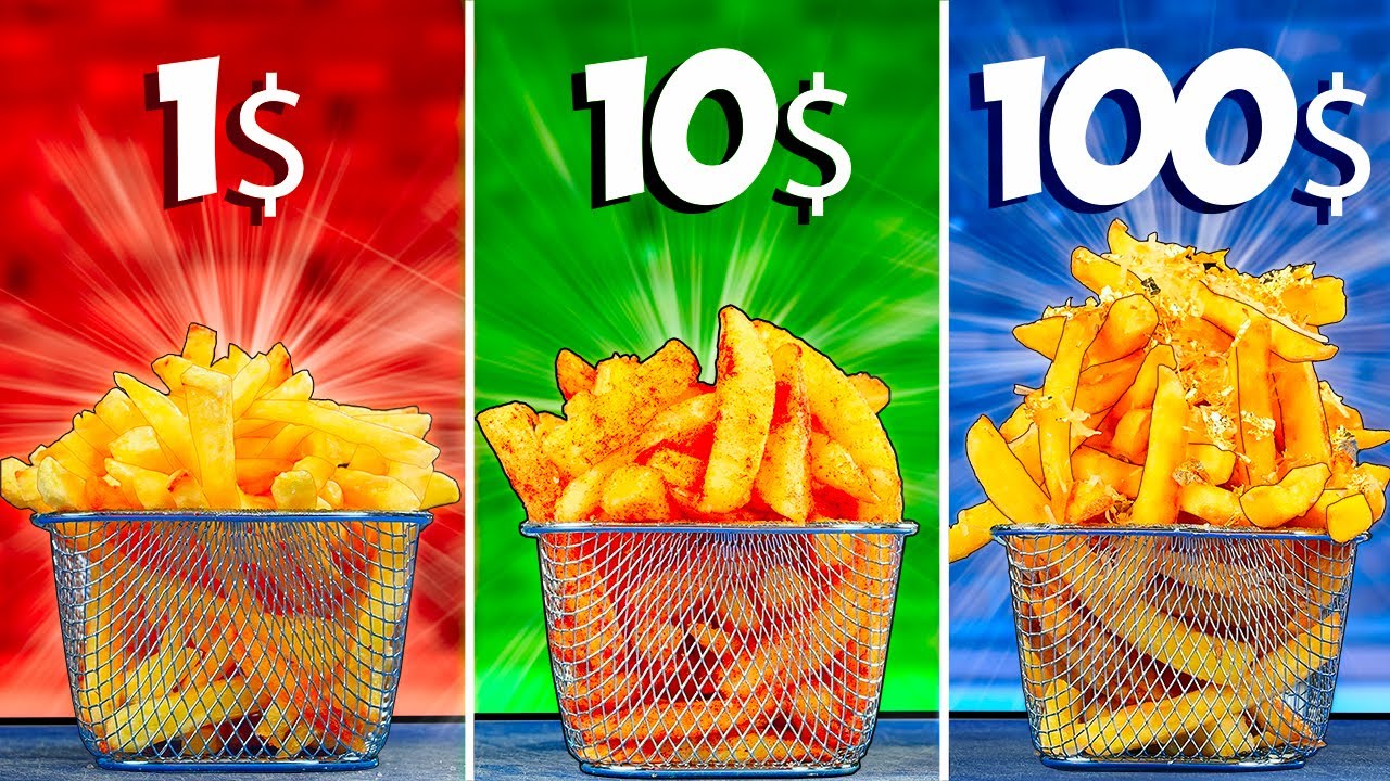 1$ vs 10$ vs 100$ Crispy French Fries