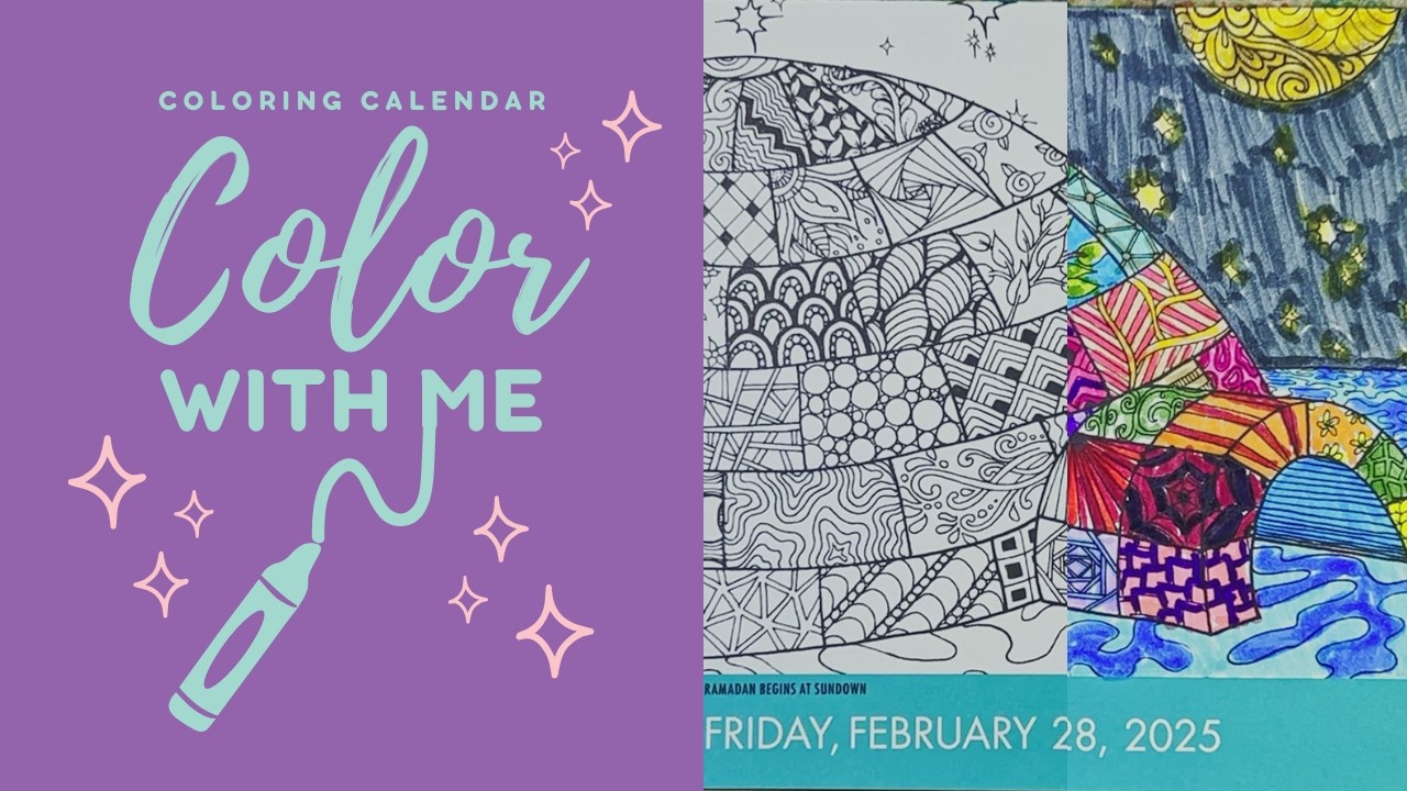 Daily Coloring Calendar 2025 | Color With Me [February 28] (Lo-fi)