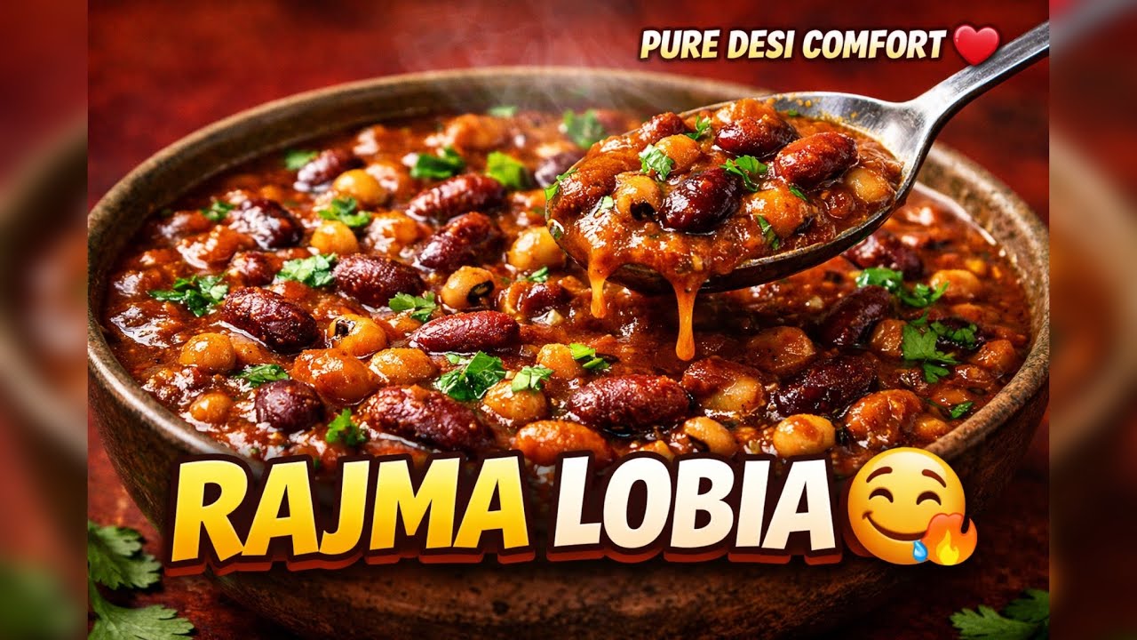 Rajma Lobia Kidney Beans Curry | High Protein Desi Beans Recipe | Easy & Delicious #flavorbeam 