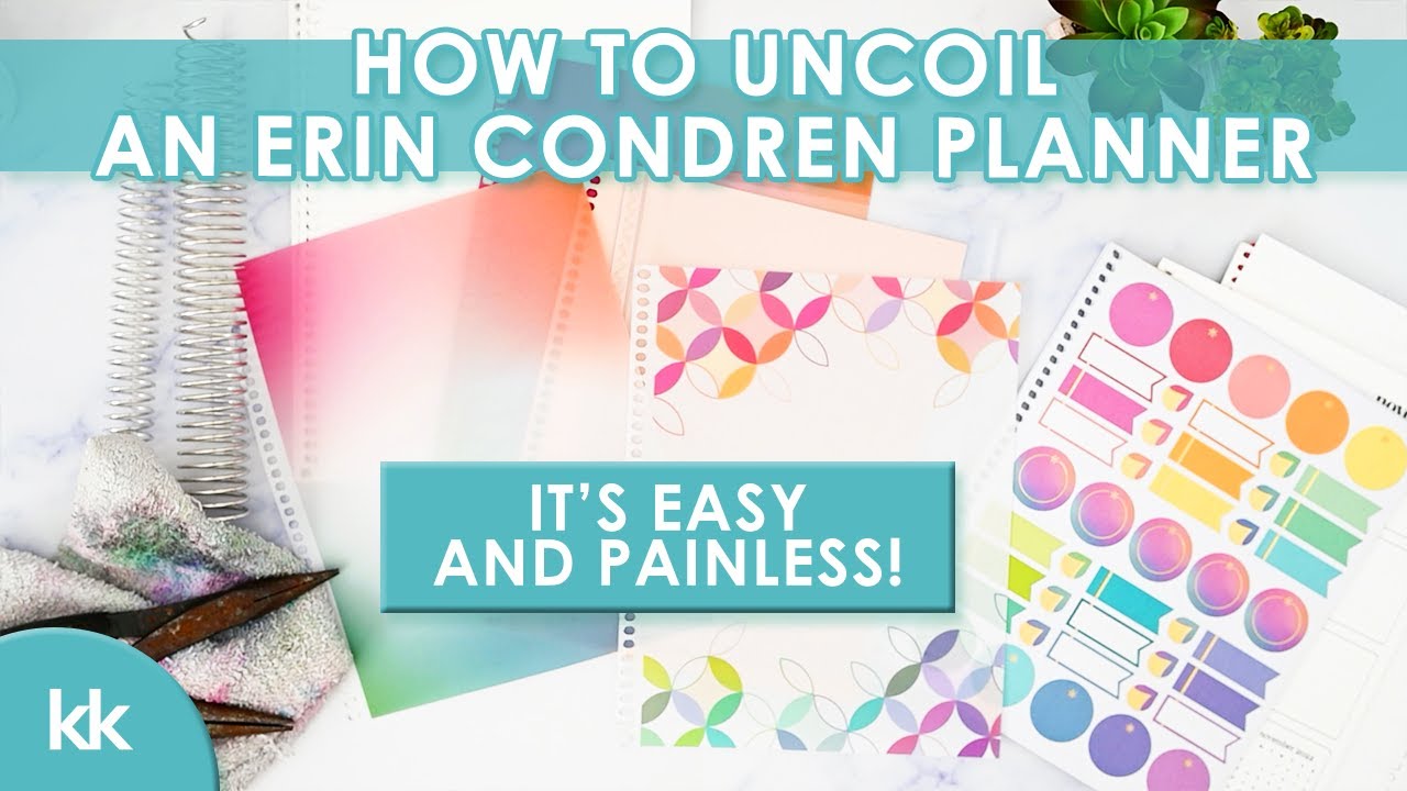 How to Uncoil Erin Condren LifePlanner Easy & Fast How to Take Apart Coiled Planner Frankenplanning