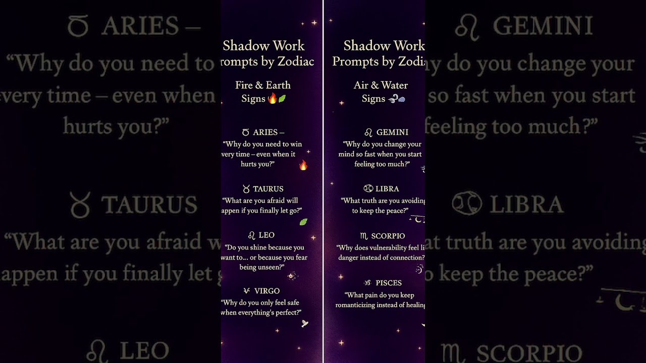 Shadow Work Prompts by Zodiac 🔮 | Face Your Inner Self