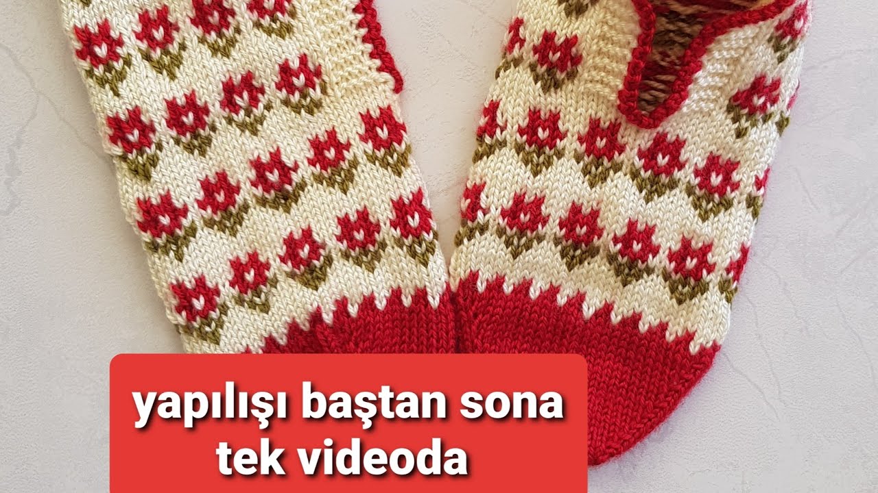 KIRMIZI ÇİÇEKLİ BEŞŞİŞ PATİK YAPILIŞI
