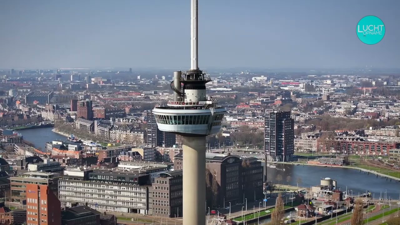 Drone opnames Rotterdam (Euromast, Erasmus MC, Erasmusbrug en Delfshaven)