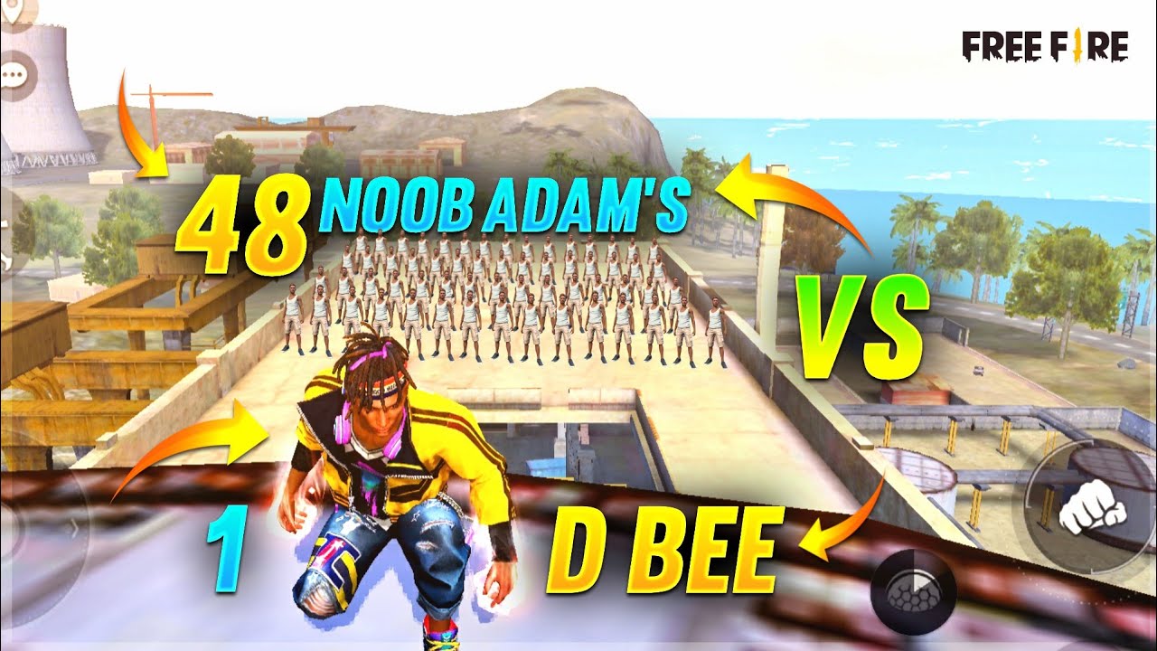 D - BEE vs 48 Noob Adam Factory Skill Test Challenge Which Character Is Best? - Garena Free Fire