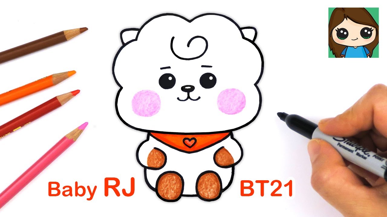 How to Draw BT21 BABY RJ | BTS Jin Persona