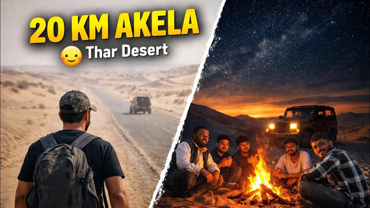 20 KM Akela Registan Mein 😶 | Thar Desert Hitchhiking Gone Wrong
