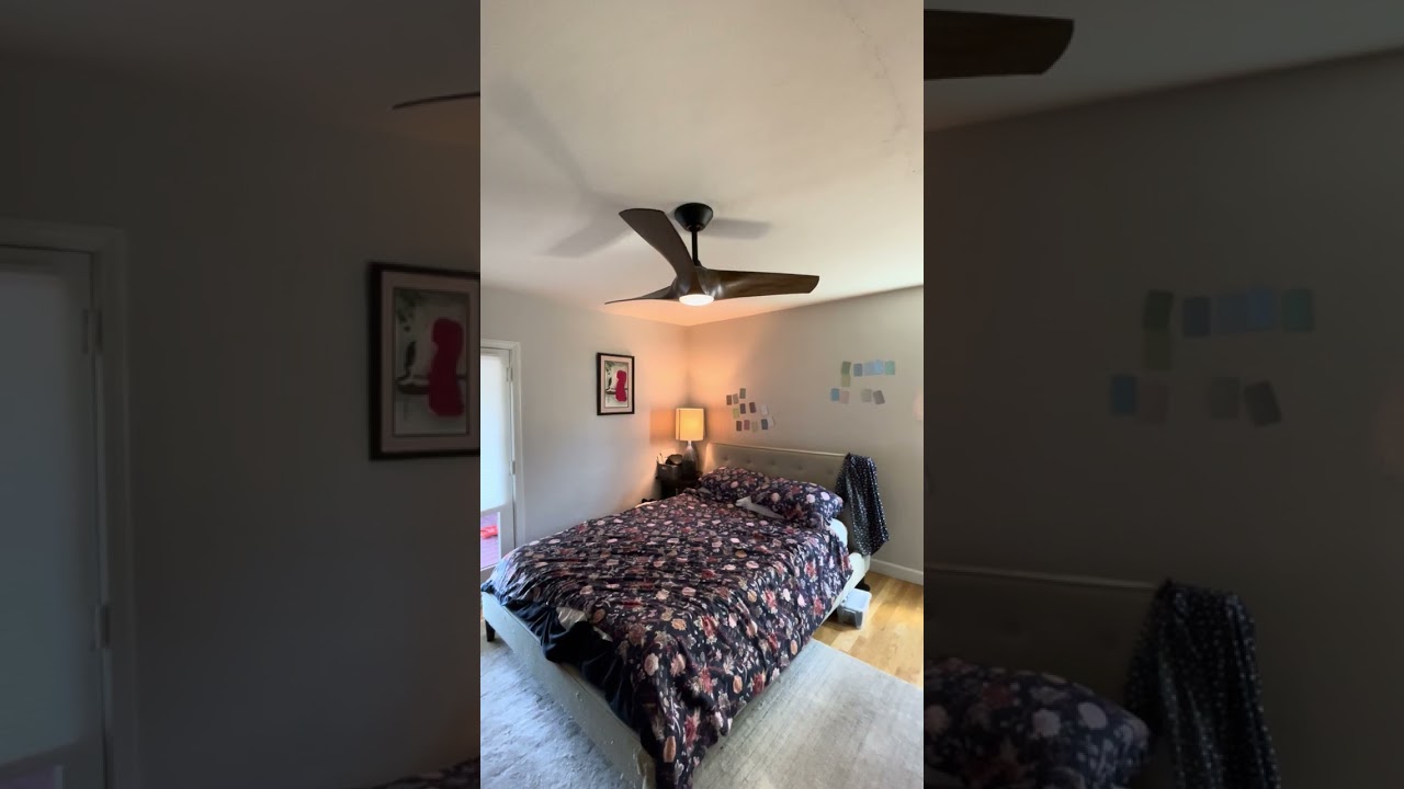 Modern Forms Zephyr in a Bedroom #smartfan #bedroomfan  #modernforms #fandiego #ceilingfan