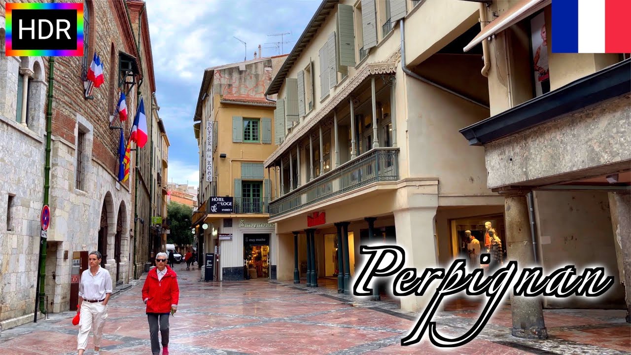 🇫🇷【HDR 4K】Perpignan Autumn Walk - Saint-Jean District (October, 2021)