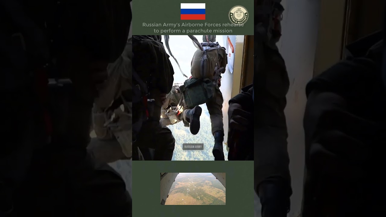 Russian Army's Airborne Forces rehearse to perform a parachute mission #military #defence