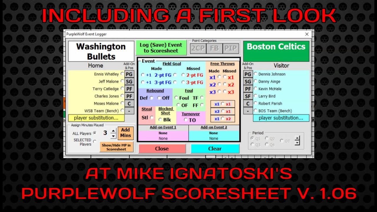 Демоверсия PurpleWolf Stat Tracker 🏀 Баскетбол 🏀 «Соникс» — «Блейзерс» (86-87)