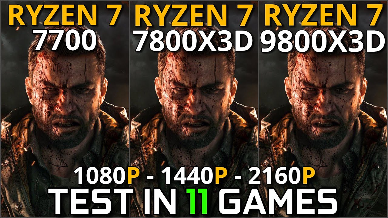 Ryzen 7 7700 vs Ryzen 7 7800X3D vs Ryzen 7 9800X3D | RTX 5070 Ti | 1080p, 1440p 4K | Bottleneck Test