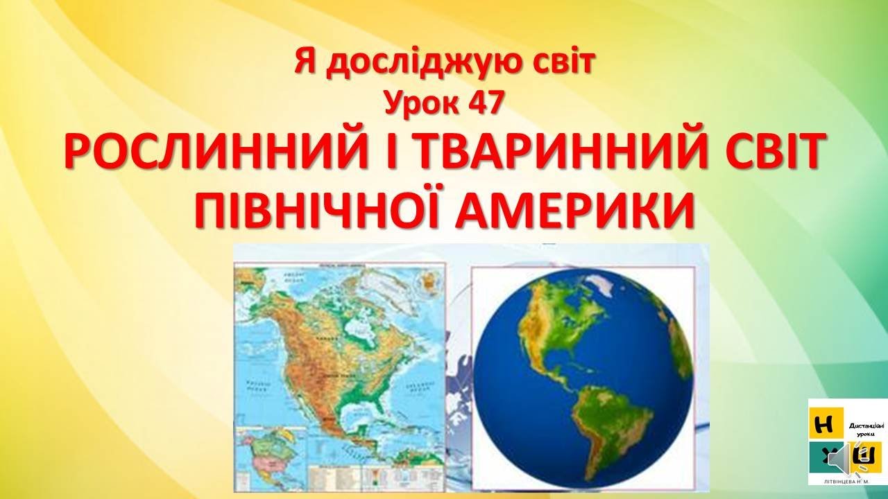ЯДС урок 47 РОСЛИННИЙ І ТВАРИННИЙ СВІТ   ПІВНІЧНОЇ АМЕРИКИ