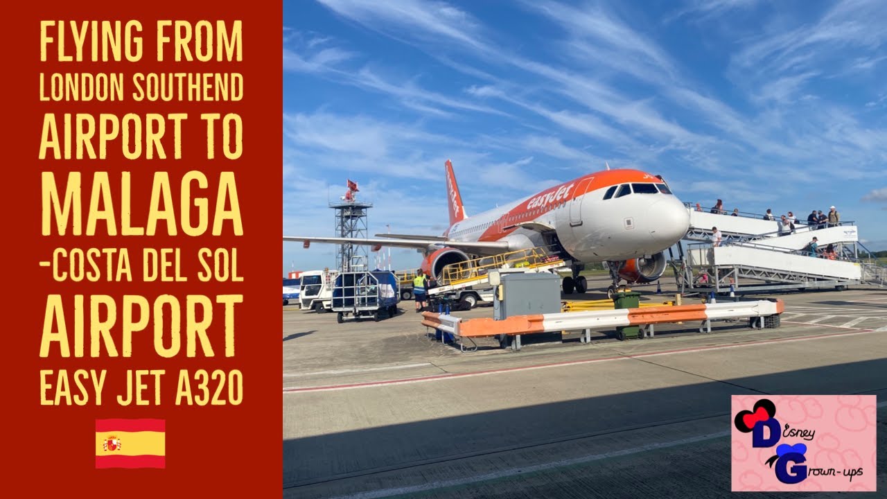 LONDON SOUTHEND AIRPORT TO MALAGA COSTA DEL SOL A320-314 EASY JET  IN FLIGHT FOOTAGE