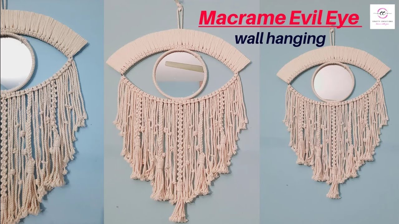 How To Make Macrame Evil Eye Wall Hanging #macrametutorial #diymacrame #diy #craft #wallhanging
