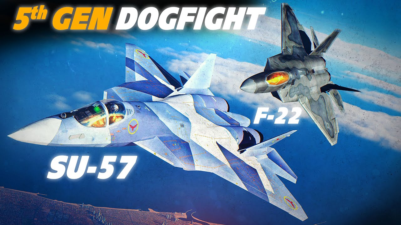 5th Generation Dogfight Su-57 Felon Vs F-22 Raptor Dogfight | Digital Combat Simulator | DCS |