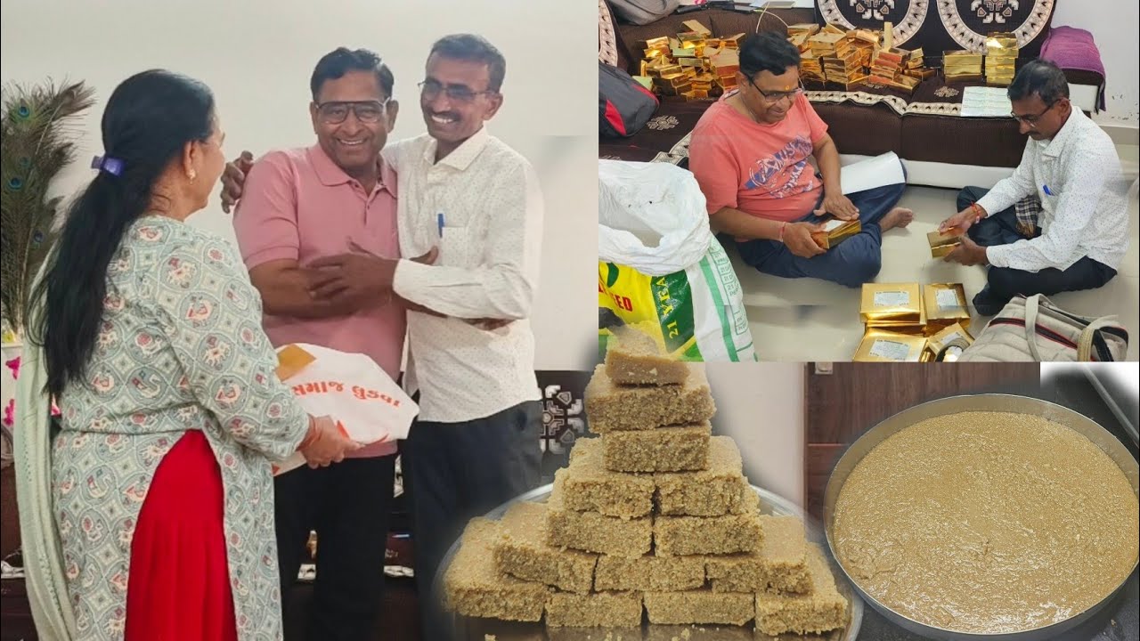 વેવાઈ વધામણી લઈ‌ આવ્યા,મણના હિસાબે પેડા લાવ્યા.Vevai vadhamni laine avya,man na hisabe mithai lavya.