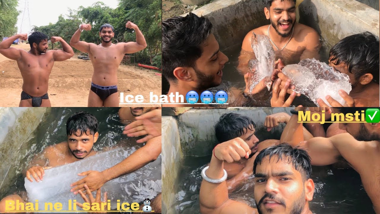 Ice bath🥶⛄️ in akhada | Bhai ki hui tareef😅| Full body recovery ✅| @bfitvlogs0062