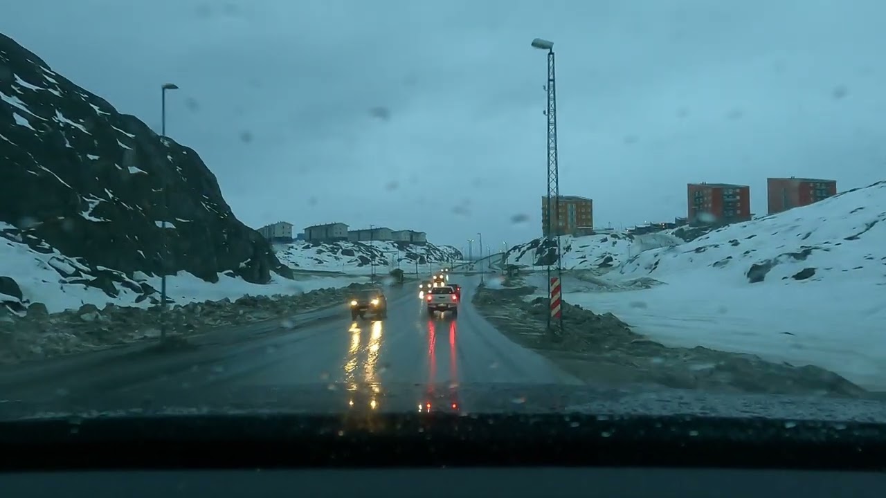 A drive through Nuuk on Dec. 13, 2024