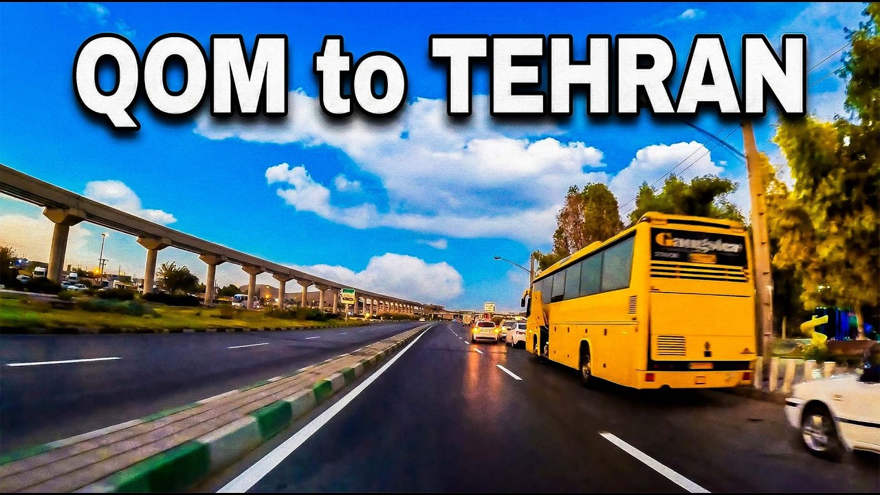 Sunset to Night Drive: Qom to Tehran Highway 🌅🌃 | سفر جاده&zwnj;ای از قم به تهران